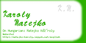 karoly matejko business card